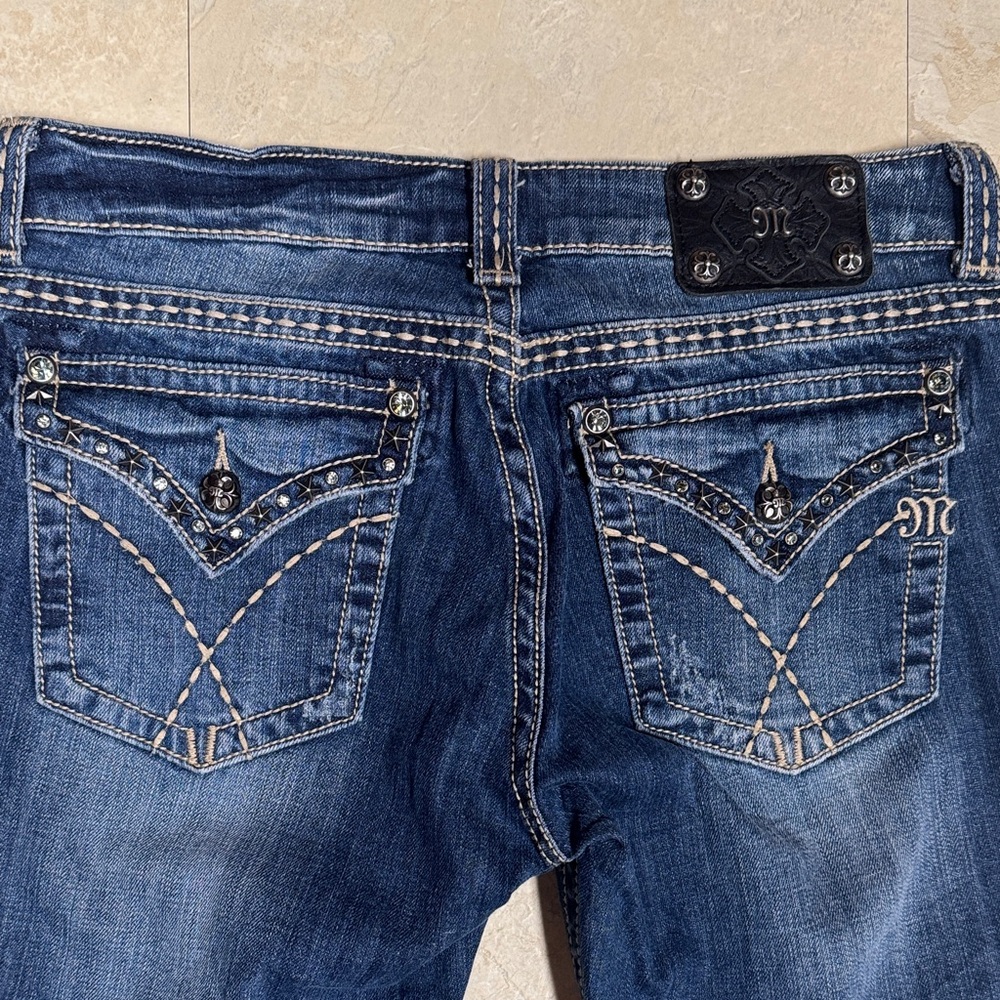 Miss Me Size 31 Dark Boot Cut Jeans embellished Y2K - Picture 8 of 12